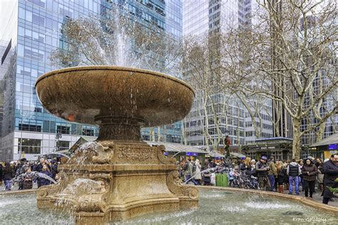 Fountain in Bryant Park Photograph by Fran Gallogly