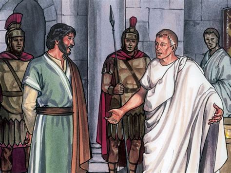 FreeBibleimages :: Jesus before Pilate :: Pilate washes his hands of ...