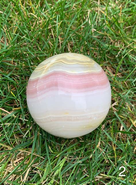 Banded Pink Calcite Sphere Healing Heart Chakra Crystal Pink | Etsy