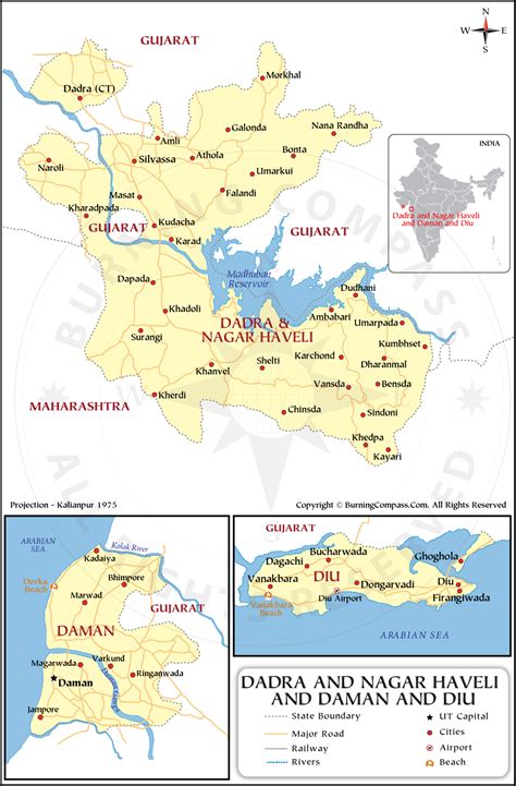 Dadra and Nagar Haveli and Daman and Diu Map