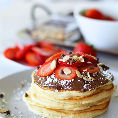 Fluffy Strawberry And Nutella Pancakes - BriGeeski