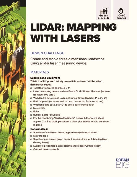 LIDAR: Mapping with Lasers Activity for 6th - 12th Grade | Lesson Planet