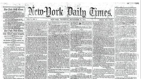 The New York Times Newspaper was founded in 1851 and became a flourishing newspaper of the time ...