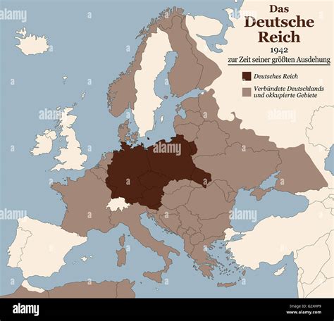 Tercer Reich en su mayor medida en 1942. Mapa de la Alemania Nazi en ...