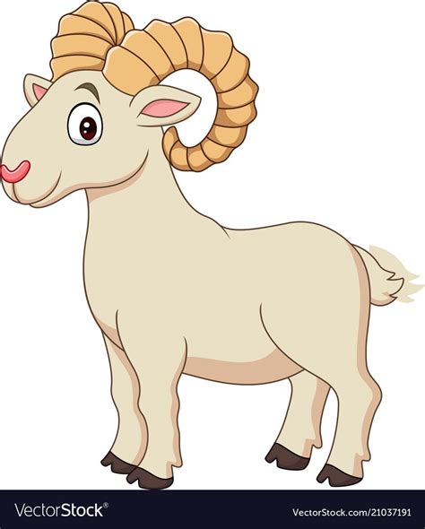 Cartoon funny goat isolated on white background. Download a Free Preview or High Quality Adobe ...