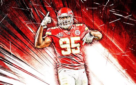 Download wallpapers 4k, Chris Jones, grunge art, NFL, Kansas City ...