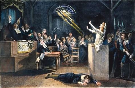 SALEM WITCH TRIAL, 1692. A witch trial at Salem (Print #6252711)