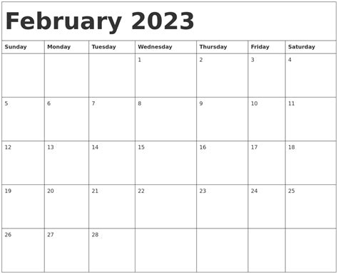 february 2023 calendar free printable calendar - february 2023 calendar ...