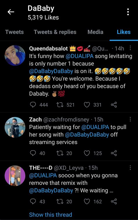 Dua Lipa Fans Drag DaBaby After He Liked Tweets Criticizing Her