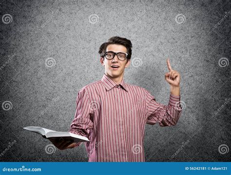 Funny guy with book stock image. Image of educational - 56242181