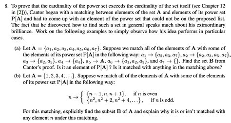 Solved To prove that the cardinality of the power set | Chegg.com