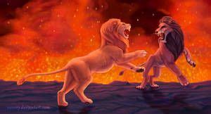 Simba vs Scar by Vawie-Art