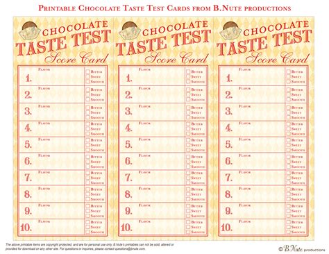 bnute productions: Chocolate Party Game: Chocolate Taste Test with Free Printable Taste Test ...