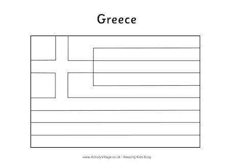 Greece Flag Colouring Page