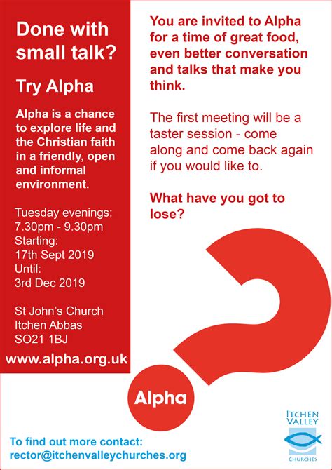 Alpha poster | Itchen Valley Churches