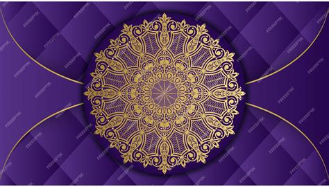 Premium Vector | Purple background with a gold mandala