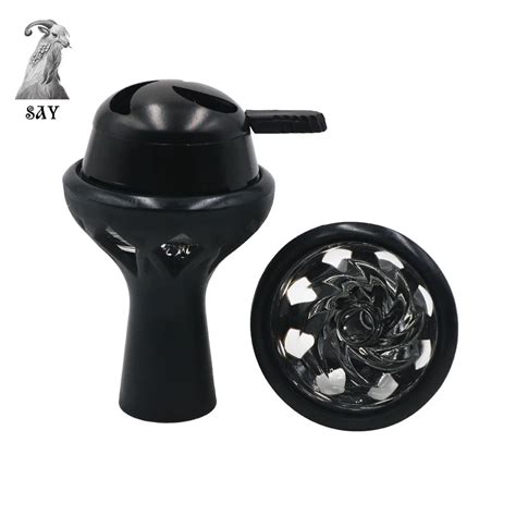 SY 1pc New Glass Hookah Bowl Silicone Porous Hookah Head Shisha Accessories And Metal Kaloud ...