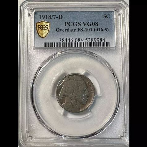 1918/7-D Buffalo Nickel PCGS VG-8 Overdate FS-101 - Bob Paul Rare Coins