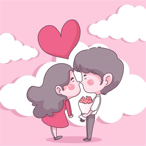 Gran pareja aislada enamorada, feliz joven y niño enamorado, ilustración de vector plano de ...