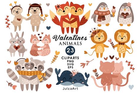 Valentines Animals clipart, Valentines day clipart (1770387)