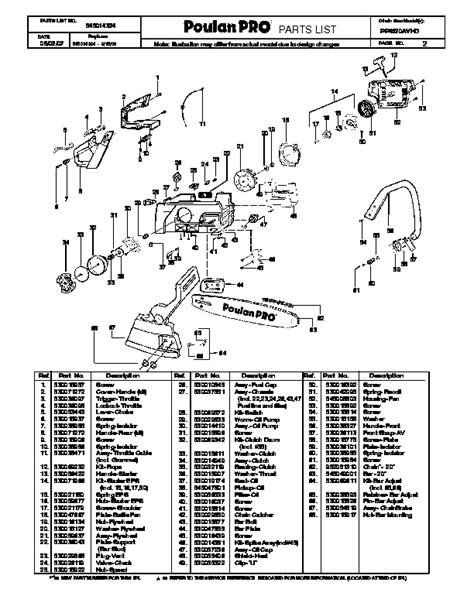 2007 Poulan Pro PP4620AVHD Chainsaw Parts List