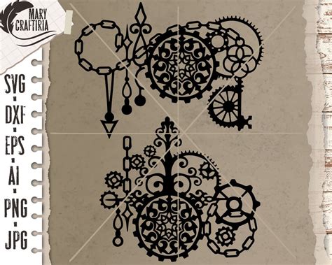 Files for Cricut dxf Steampunk Corner svg Cameo Digital Files Instant Download Silhouette eps ...