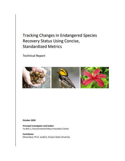 Tracking Changes in Endangered Species Recovery Status — Environmental Policy Innovation Center