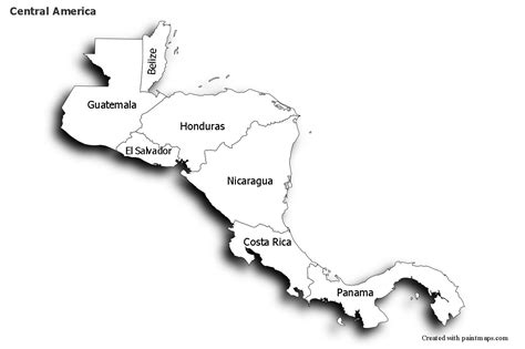 Mapas de muestra para Centroamérica (blanco-negro,sombrío) Central ...