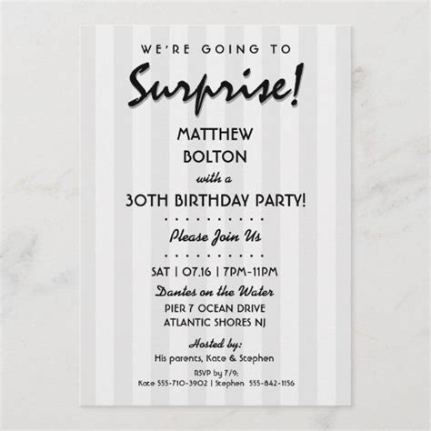 SURPRISE! 30th or Any Birthday Party Invitation | Zazzle | Anniversary party invitations ...