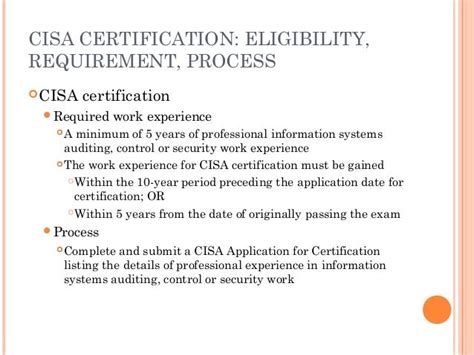 Cisa Certification Overview