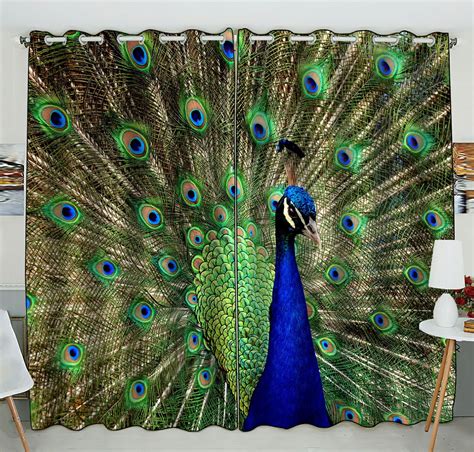 ZKGK Peacock Feathers Window Curtain Drapery/Panels/Treatment For ...