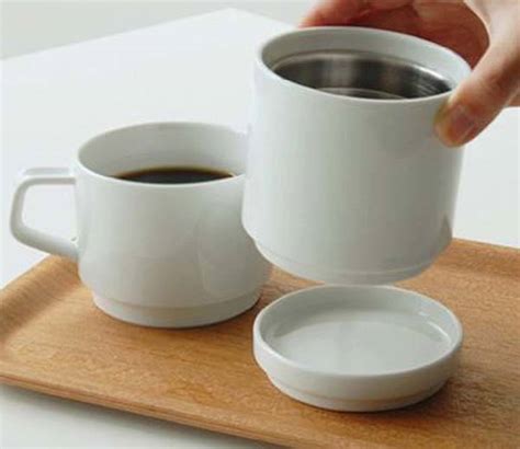 Kinto Faro Ceramic Coffee Dripper and Thermo Mug | Gadgetsin