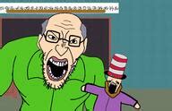 SoyBooru - Post 28303: 2soyjaks alphabet angry balding beard cartoon classroom clothes ear ...