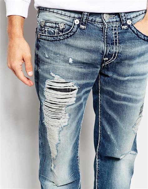 Lyst - True Religion Jeans Rocco Slim Fit Super T Rip And Repair in Blue for Men