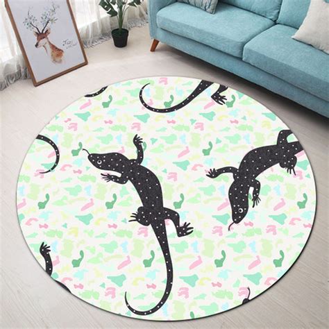 Australia Aboriginal Round Rug - Lizard Aboriginal Animal Dot Painting ...