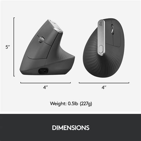 Logitech MX Vertical Advanced Wireless Optical Ergonomic Mouse with USB ...