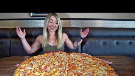 Woman Eats a 24-Inch Pizza all by herself in 21 Minutes !! | 98.1 The ...