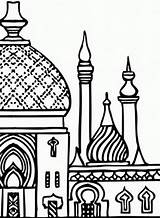 Masjid Drawing Coloring Pages sketch template