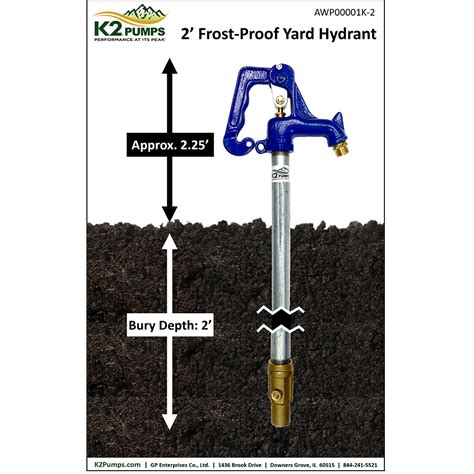 Lead Free 2' Frost Proof Yard Hydrant - K2 Pumps