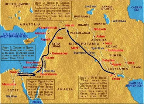 abraham's journey map - Google Search | Spiritualité, Chronologie, Bible