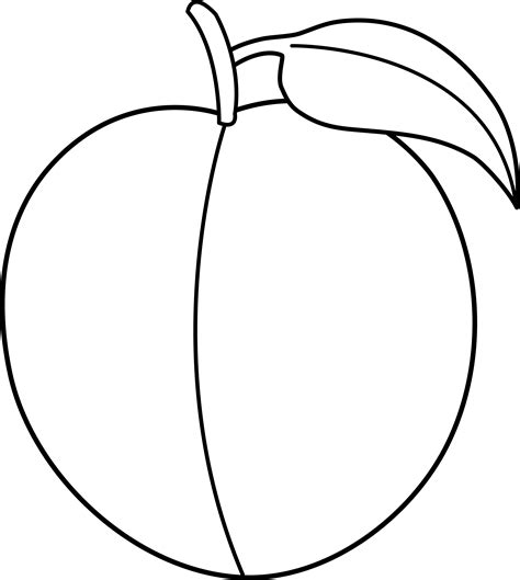 transparent peach clipart black and white - Clip Art Library