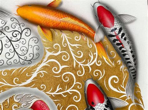 Best Koi Fish Chinese Painting For Sale | Royal Thai Art