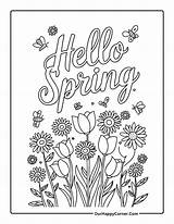 Spring Flower Coloring Pages Pre Free Printable  sketch template