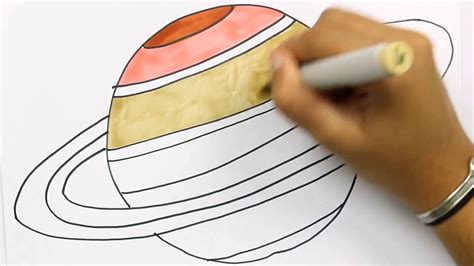 Learn Colors with Coloring Book Saturn How to Draw and Color Kids - YouTube