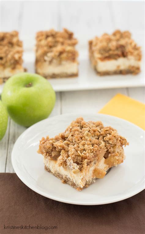 Caramel Apple Crumble Cheesecake Bars