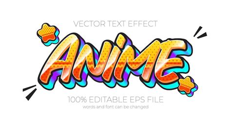 Premium Vector | Editable anime text effect style eps editable text effect