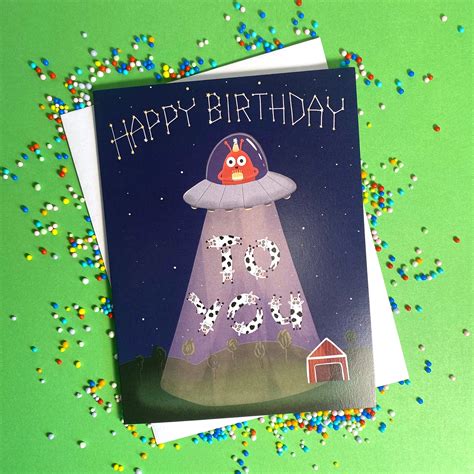 Alien Birthday Card – Fox Card Co