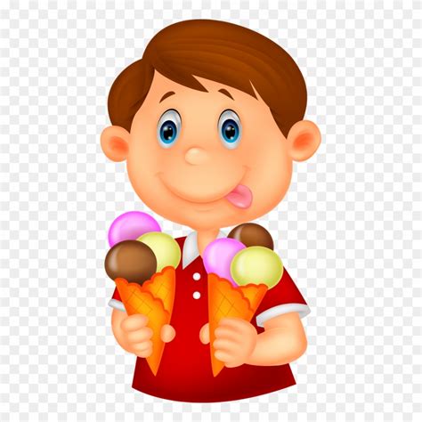 Personnages, Illustration, Individu, Personne, Gens - Boy Eating Ice Cream Clipart - Png ...