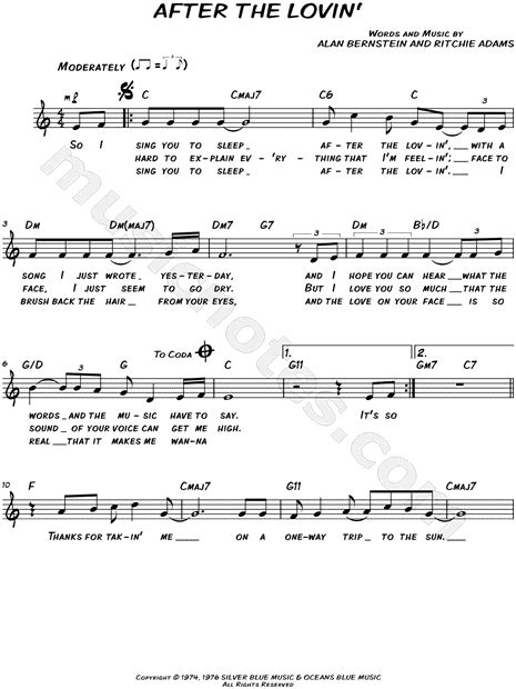 Engelbert Humperdinck "After the Lovin'" Sheet Music (Leadsheet) in C Major - Download & Print ...