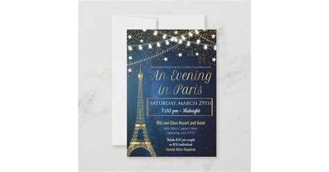 A Night in Paris Prom Invitation | Zazzle